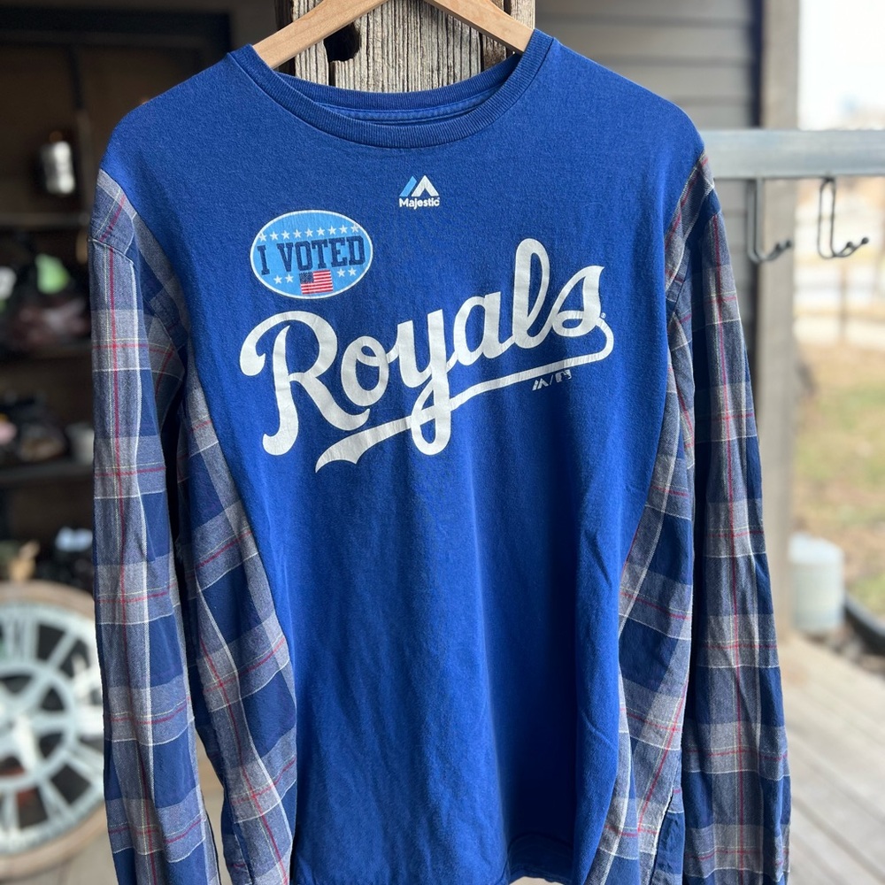Kansas City Royals Blue Mash-up Reworked Flannel